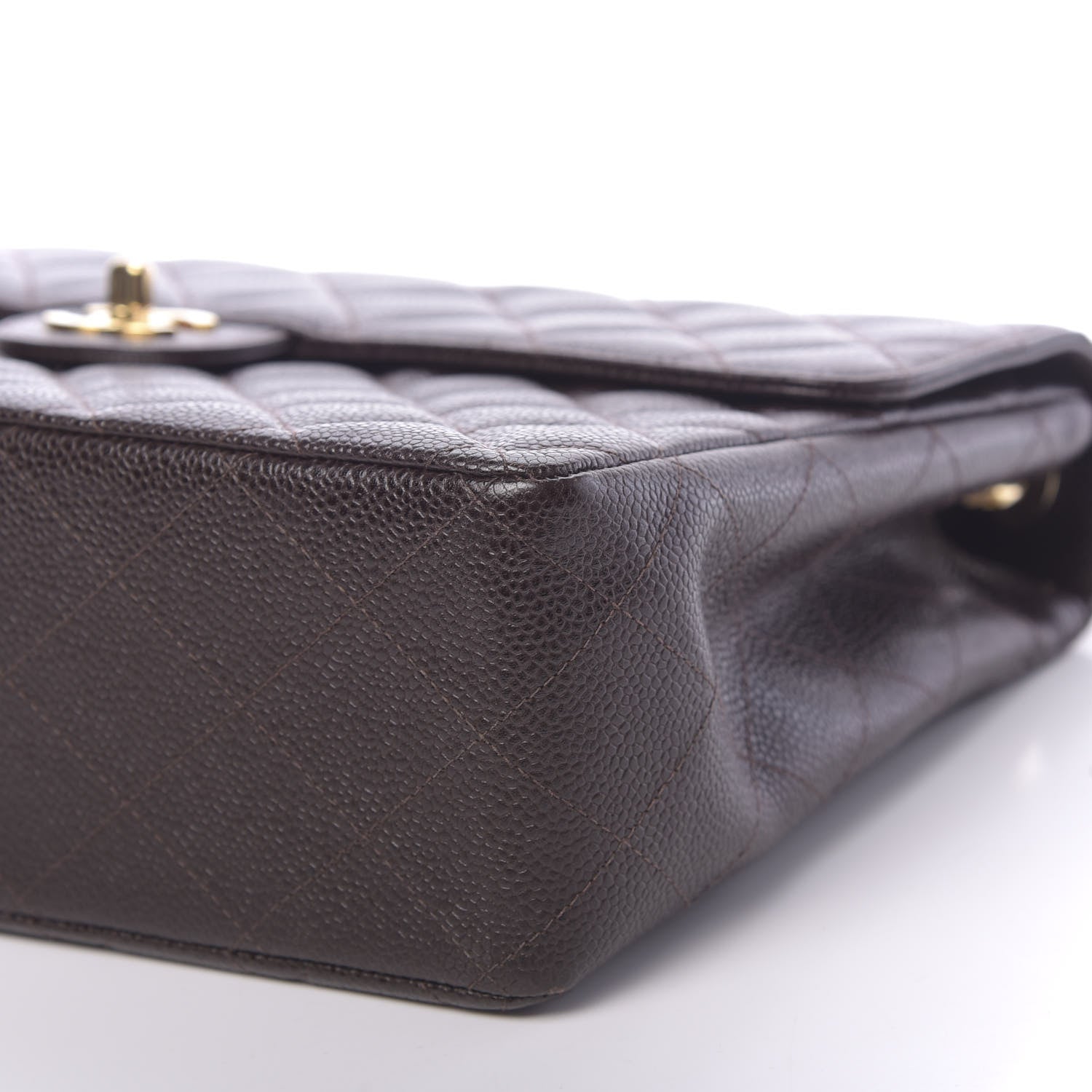 Chanel Caviar Quilted Jumbo Single Flap Brown 9 of 11