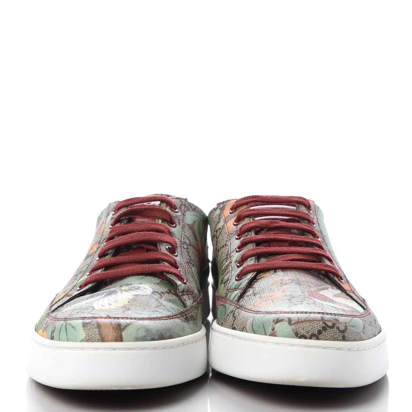 GG Supreme Monogram Tian Mens Low Top Sneakers 9 Beige Multicolor Red