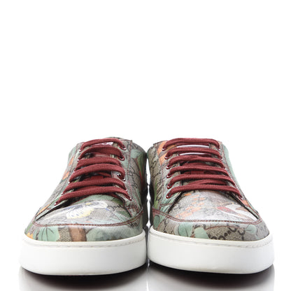 Gucci GG Supreme Monogram Tian Mens Low Top Sneakers 9 Beige Multicolor Red 2 of 10