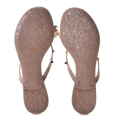 Valentino Garavani PVC Jelly Rockstud Bow Thong Sandals 37 Poudre 5 of 5