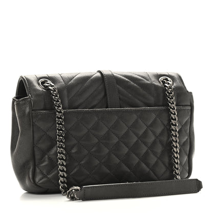 Saint Laurent Sheepskin Tri-Quilt Monogram Medium College Bag Coal 3 of 10
