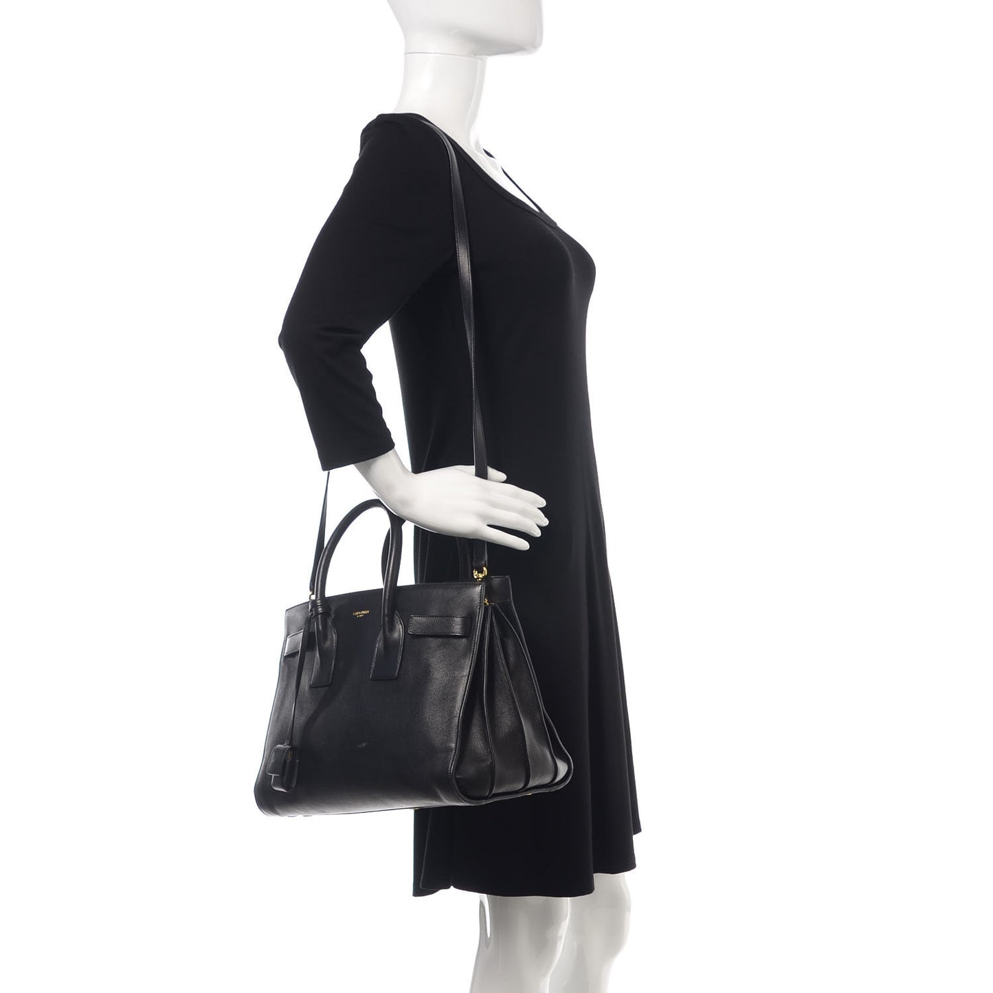 Smooth Calfskin Small Sac De Jour Black