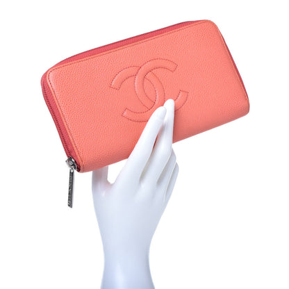 Chanel Caviar Large Timeless CC Gusset Zip Around Wallet Orange 8 of 8