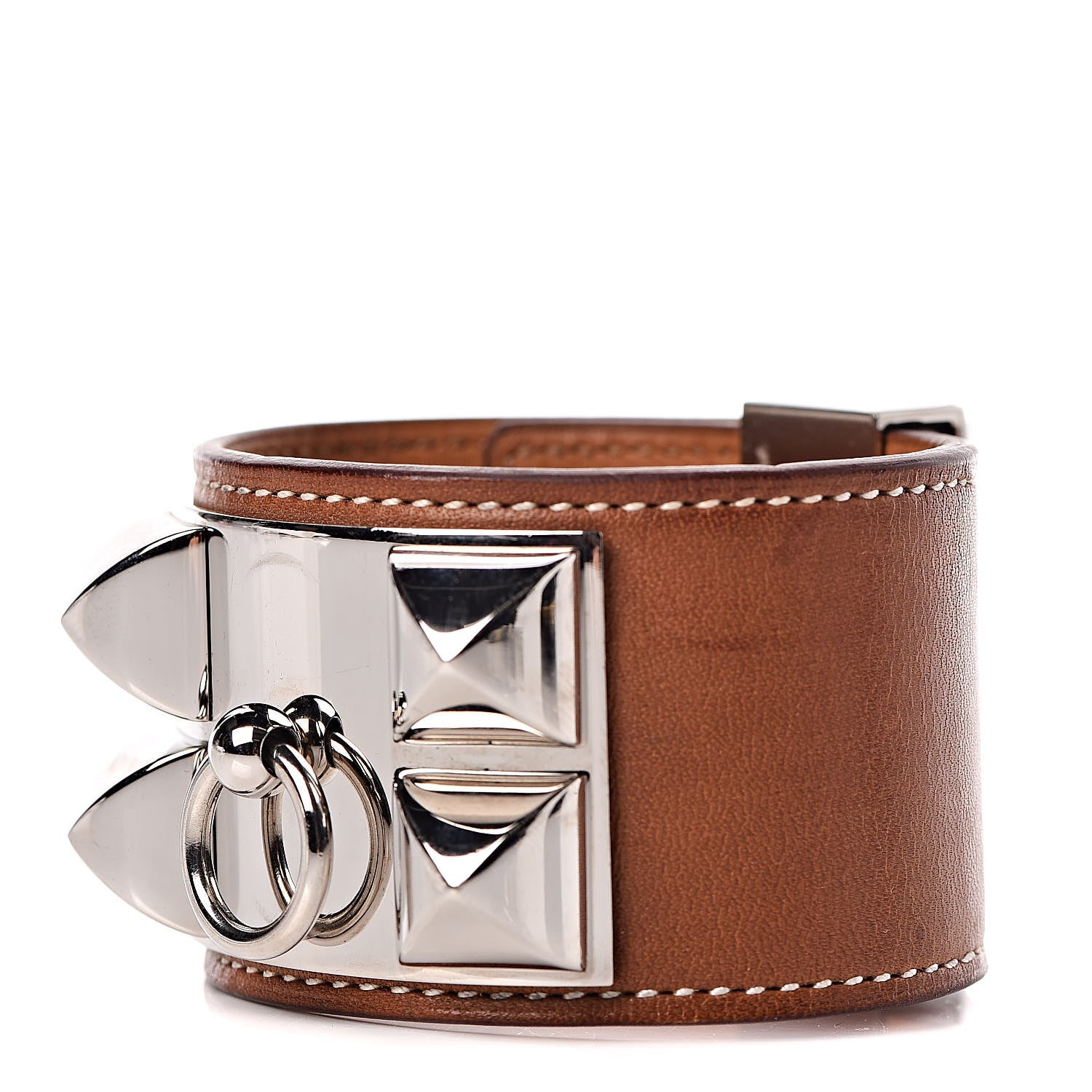 Hermes Barenia Collier de Chien CDC Bracelet S Fauve 1 of 6