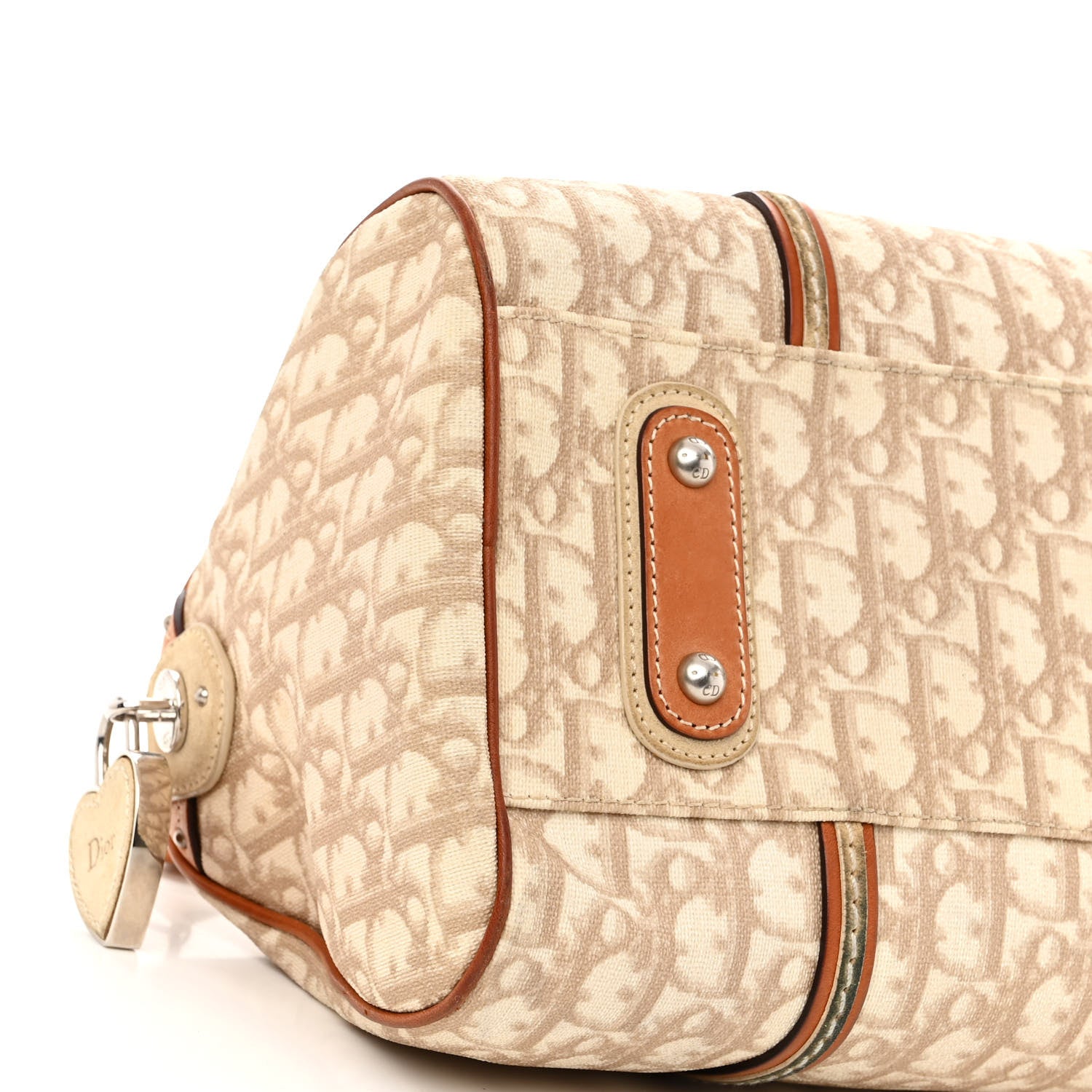 Christian Dior Monogram Trotter Romantique Boston Bag Beige 9 of 14