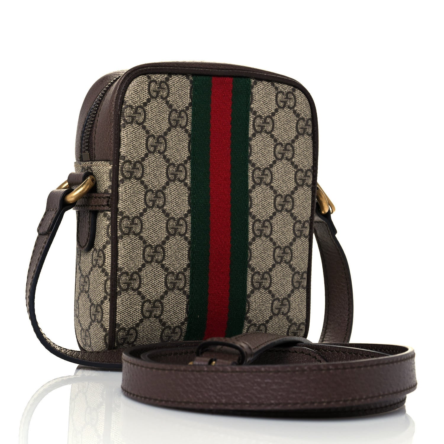 Gucci GG Supreme Monogram Web Mini Ophidia Messenger Brown 2 of 12