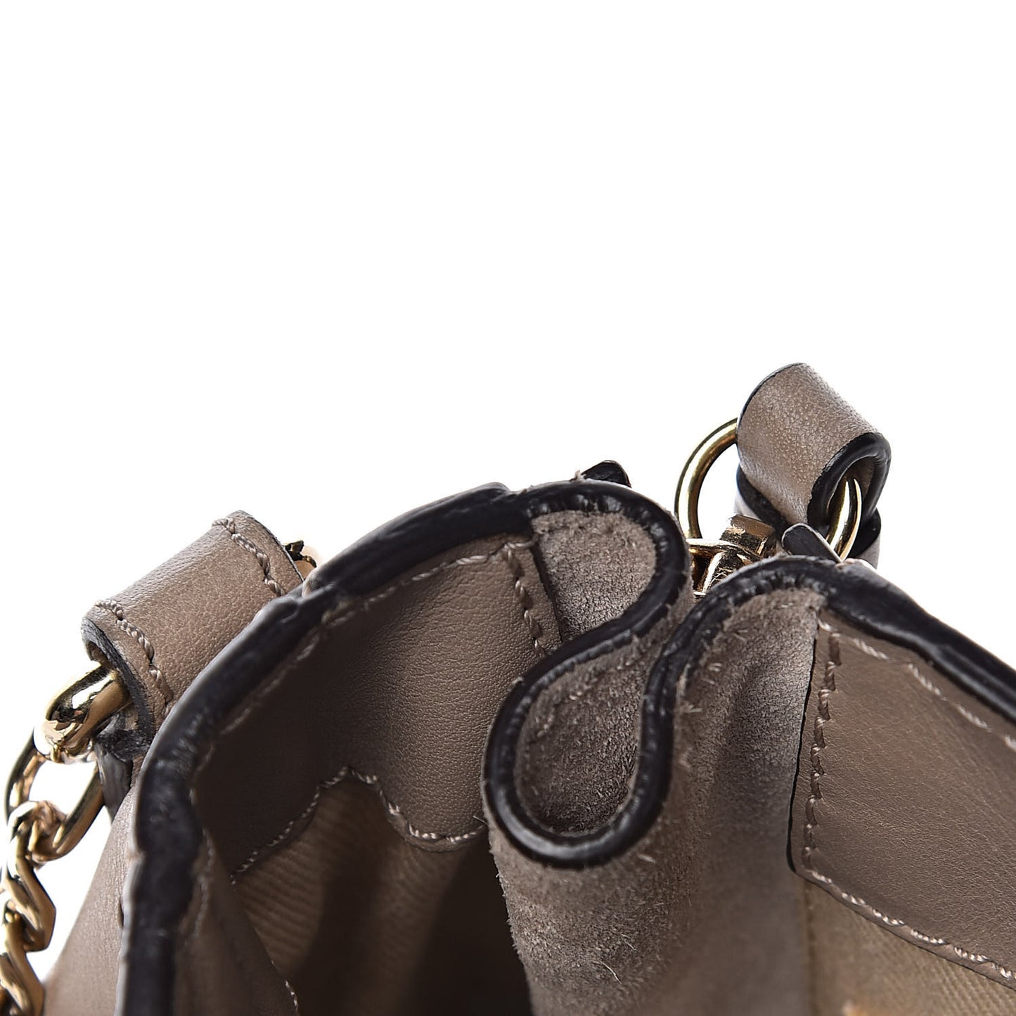 Suede Calfskin Mini Faye Backpack Motty Grey