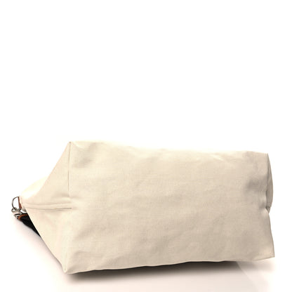 Saint Laurent Linen Calfskin Rive Gauche Maxi Tote Grege et Noir 4 of 12