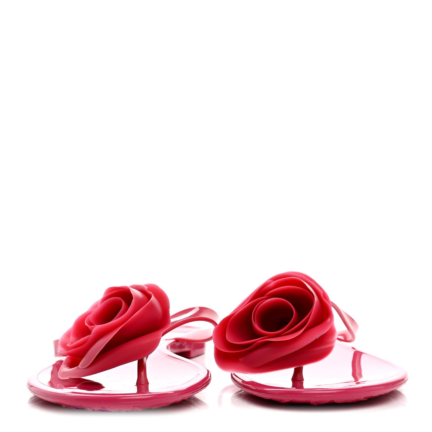 Valentino Garavani PVC Jelly Rose Thong Sandals 37 Dark Pink 2 of 8