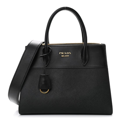 Prada Saffiano City Calfskin Small Esplanade Tote Black 1 of 13