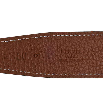 Hermes Box Togo 32mm Constance H Belt 80 Black Gold 4 of 11