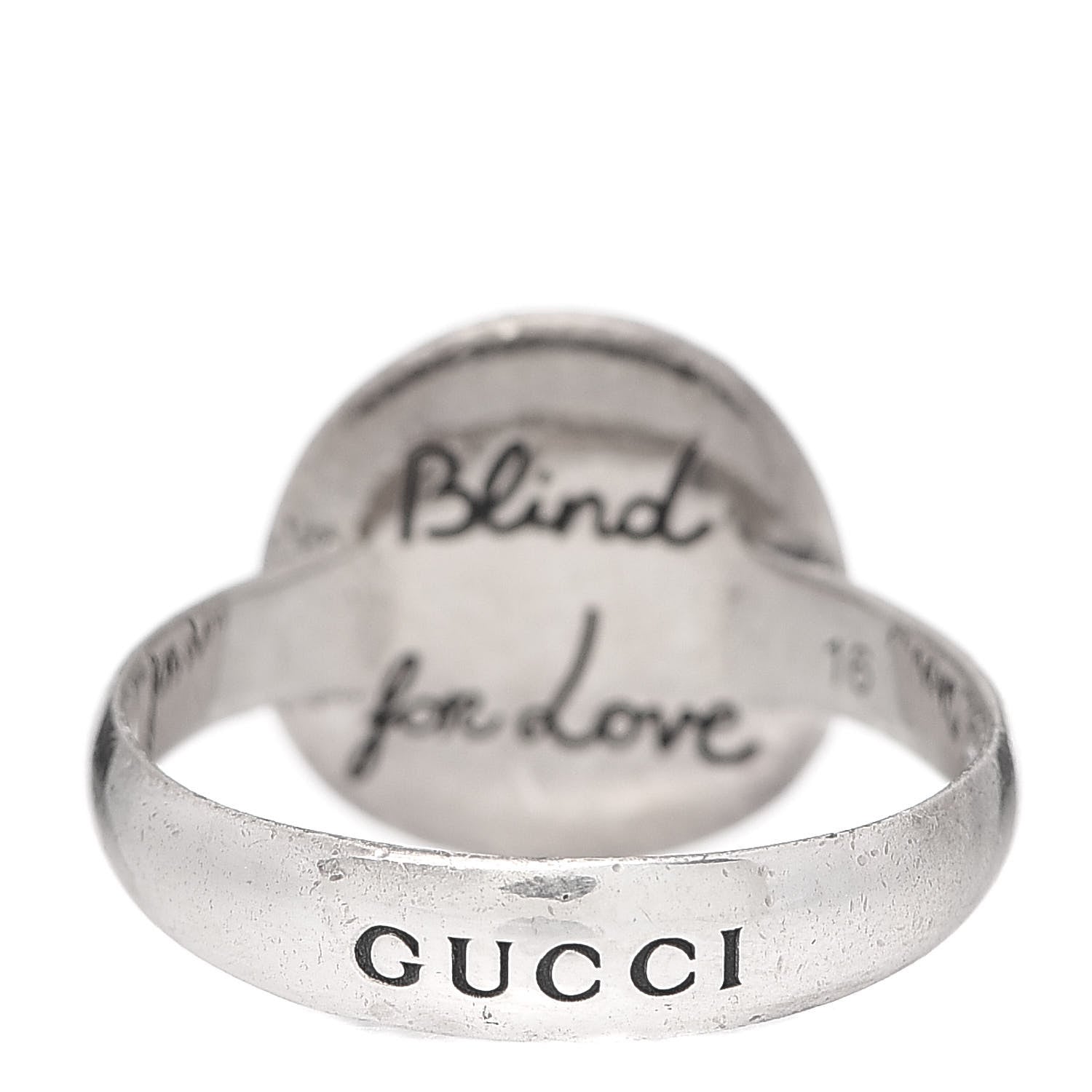 Gucci Sterling Silver Blind for Love Mystic Cat Ring 56 7.5 3 of 5