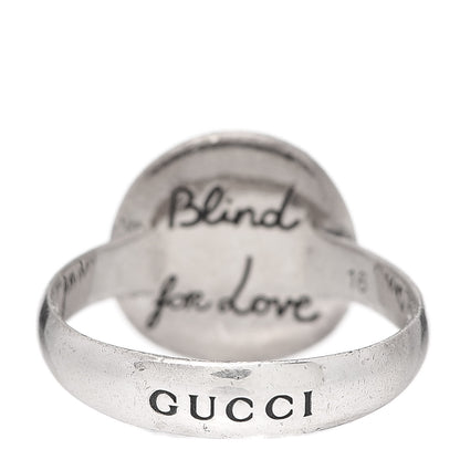 Gucci Sterling Silver Blind for Love Mystic Cat Ring 56 7.5 3 of 5