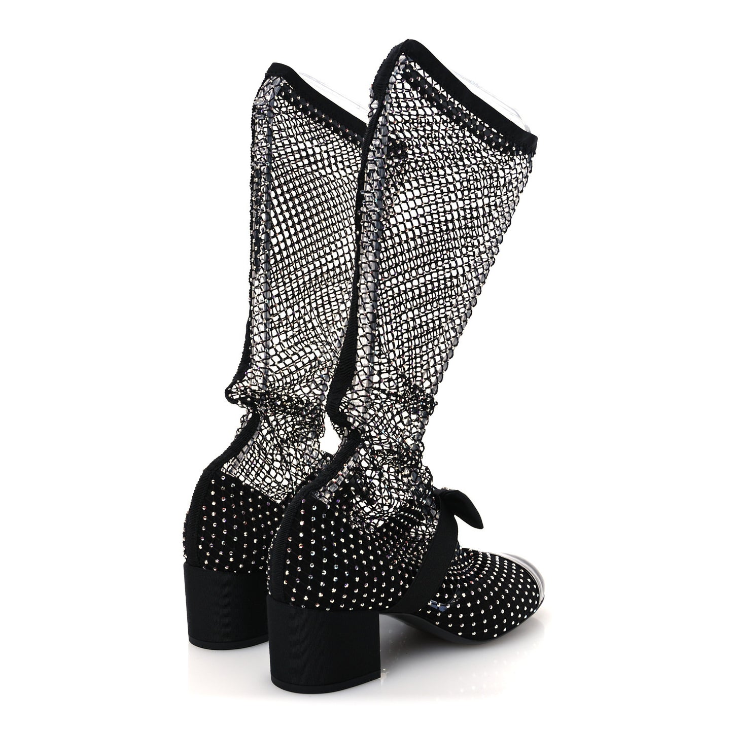 Resille Strass Kid Suede Patent Mary Jane Short Boots 37 Black