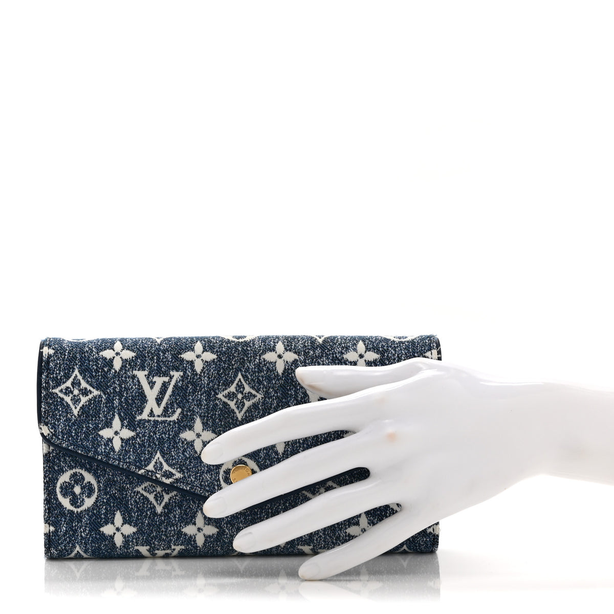 Louis Vuitton Monogram Jacquard Denim Sarah Wallet Bleu 2 of 9