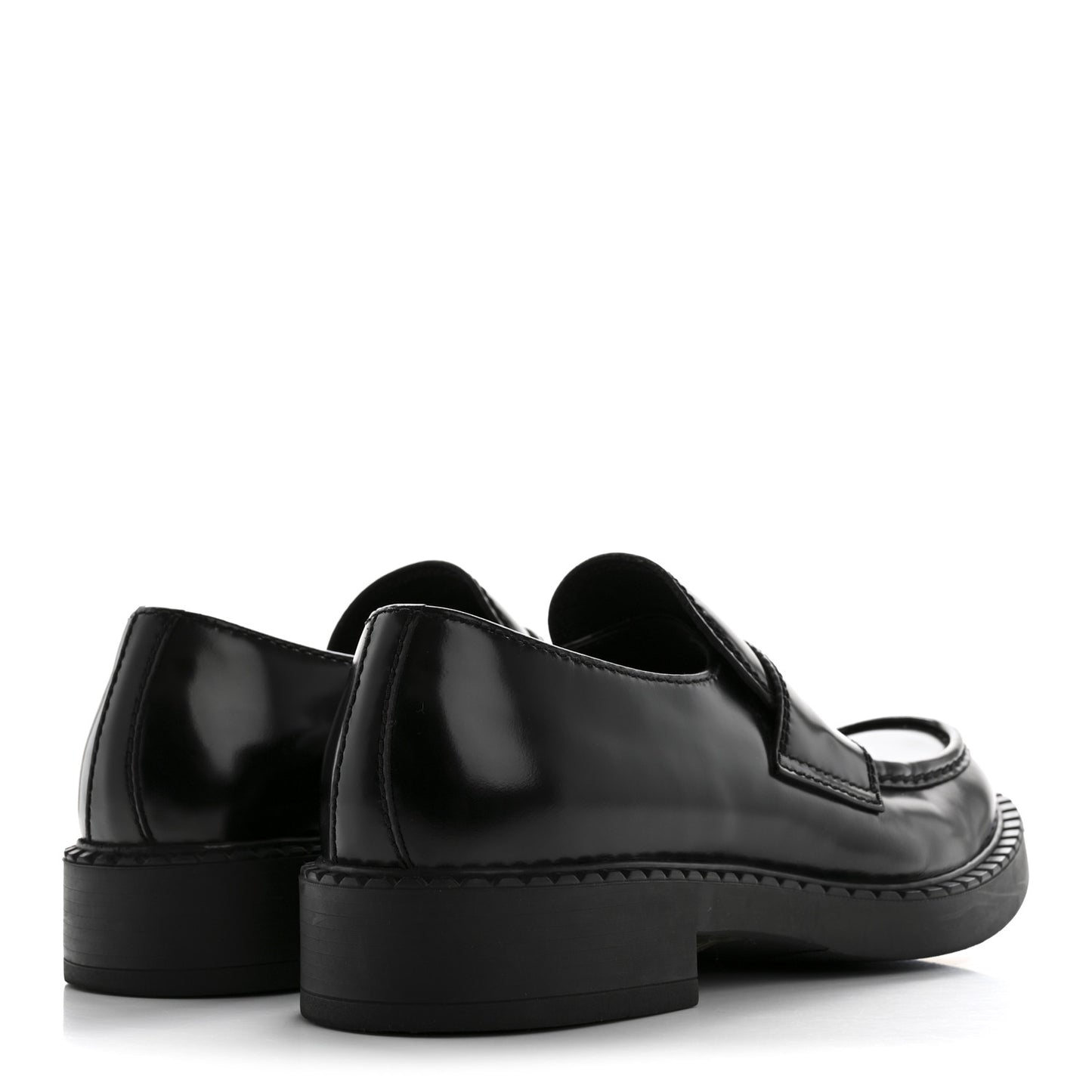 Spazzolato Metal Triangle Logo Mens 35mm Loafers 10 Black