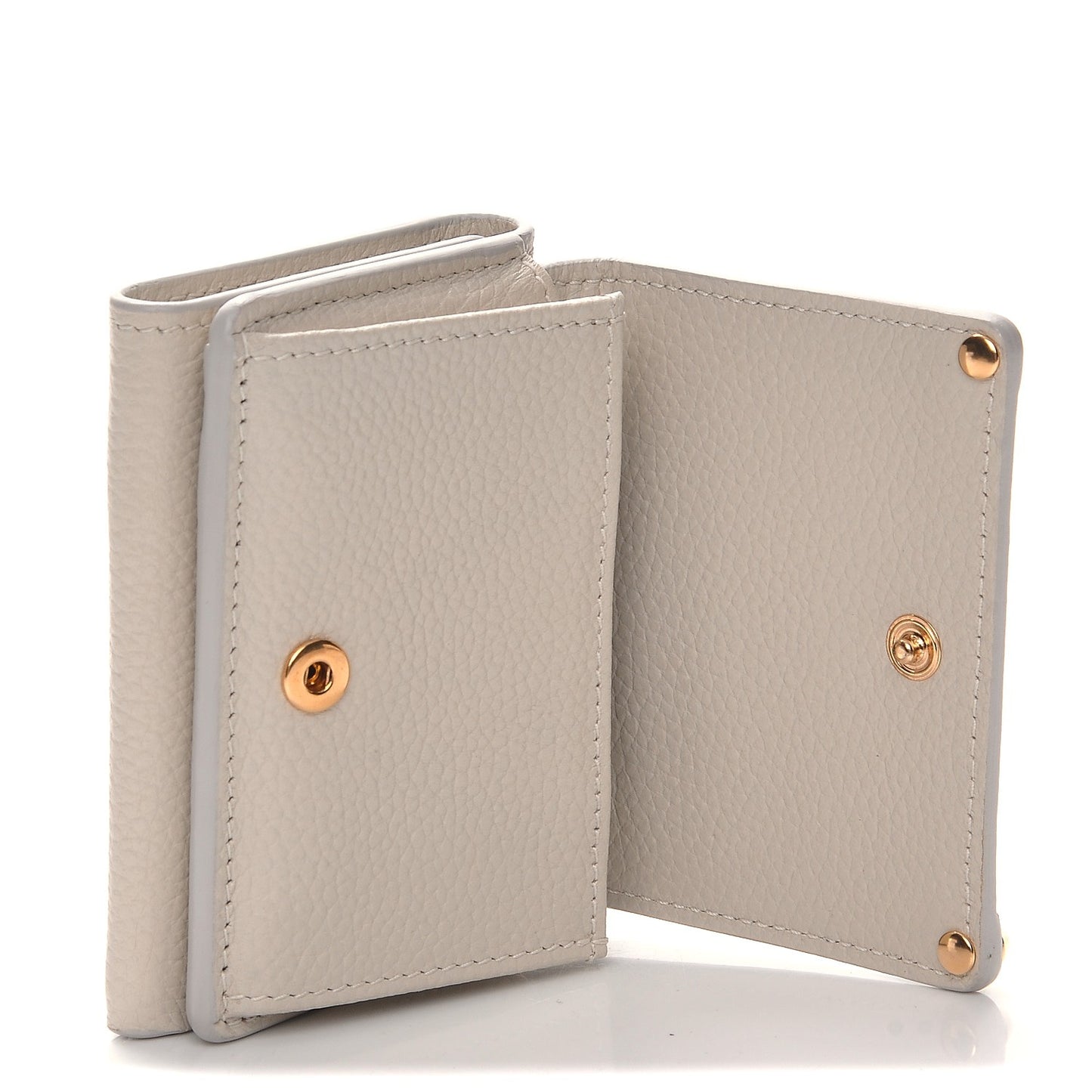 Grained Calfskin Agneau Arena Classic Gold Hardware Mini Wallet Beige