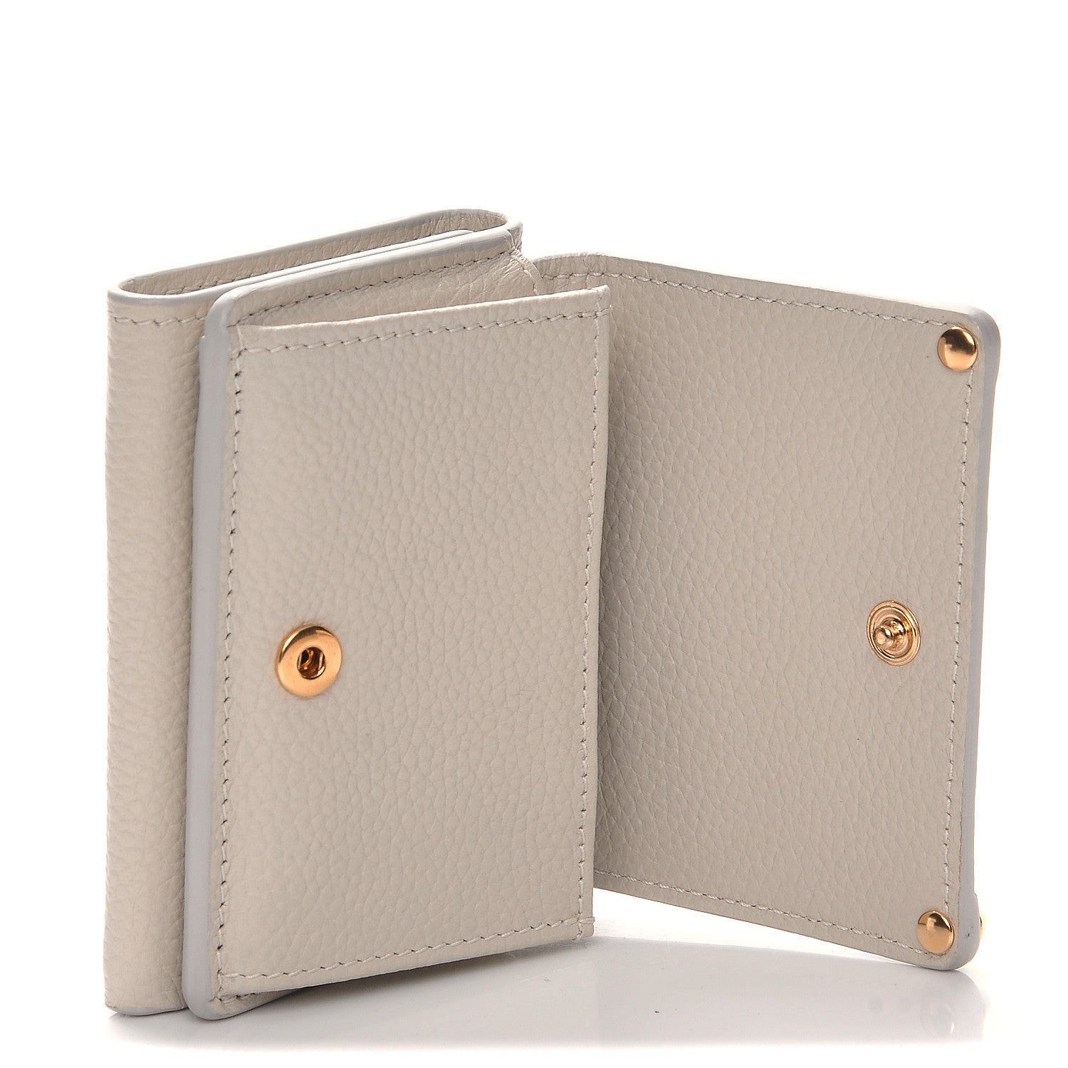 Balenciaga Grained Calfskin Agneau Arena Classic Gold Hardware Mini Wallet Beige 5 of 9
