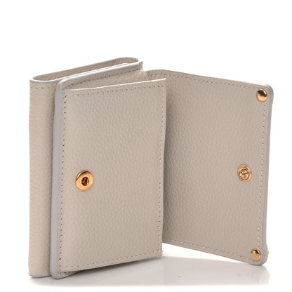 Balenciaga Grained Calfskin Agneau Arena Classic Gold Hardware Mini Wallet Beige 5 of 9