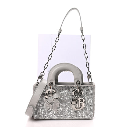 Christian Dior Lambskin Crystal Embroidered Mini Lady D-Joy Argent 10 of 10