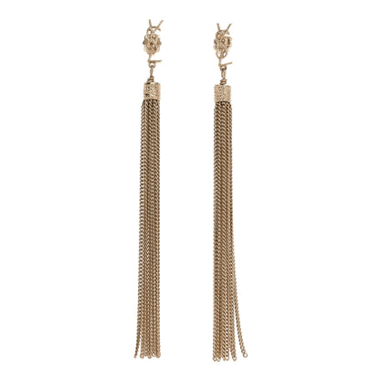 Saint Laurent Metal Monogram Loulou Tassel Earrings Gold 1 of 5