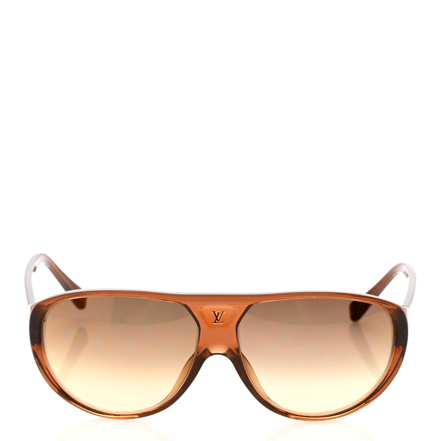 Louis Vuitton Acetate Illusion Monogram Sunglasses Z0162W Brown Glitter 2 of 8