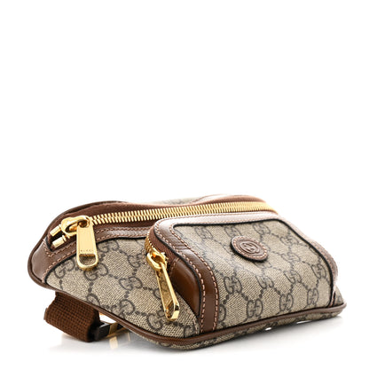 Gucci GG Supreme Monogram Textured Calfskin Retro Interlocking G Belt Bag Beige Ebony Brown Sugar 4 of 10