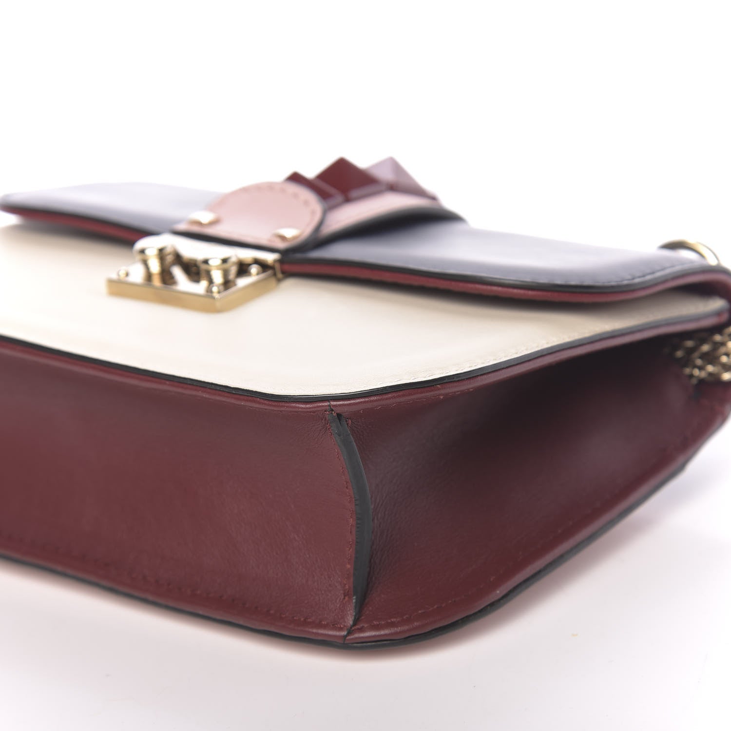 Valentino Garavani Vitello Small Glam Lock Rockstud Flap Light Ivory Water Rose Marine Rubin 8 of 13