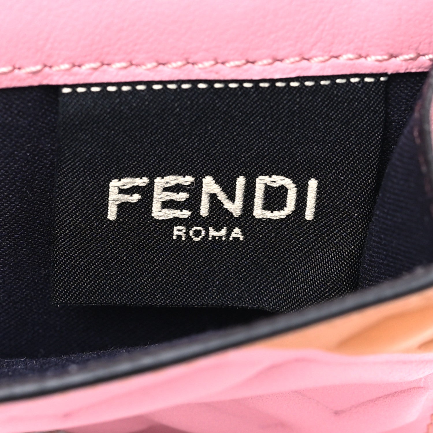 Fendi Nappa FF Embossed Line Print Micro Tri-Fold Wallet White Multicolor 8 of 13