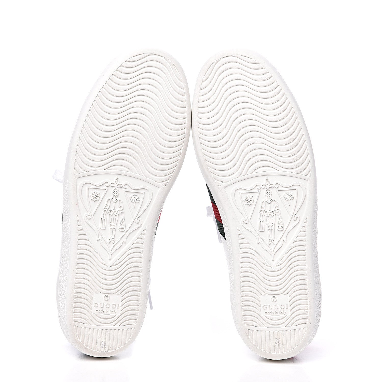 Gucci Calfskin Ayers Bee Embroidered Womens Ace Sneakers 36 White Green 5 of 9