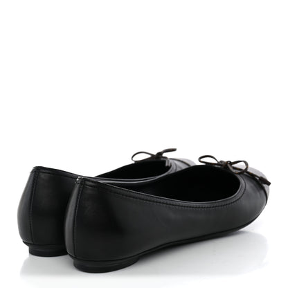 Louis Vuitton Calfskin Monogram Bow Ballerina Flats 38 Black 4 of 10