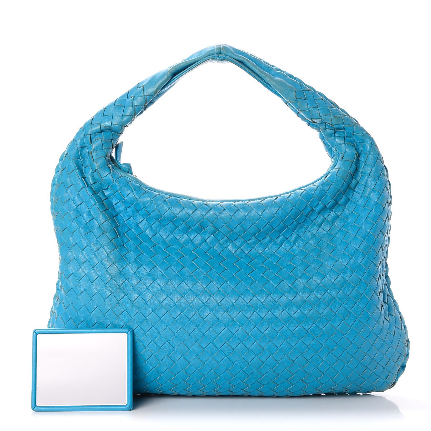 Nappa Intrecciato Medium Veneta Hobo Turquoise