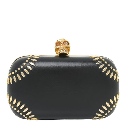Alexander McQueen Nappa Studded Skull Box Clutch Black 1 of 16