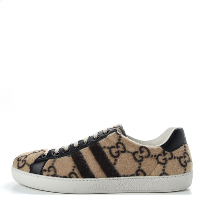 Gucci Covered Wool Big GG Monogram Mens Sneakers 11 Beige Black 1 of 10