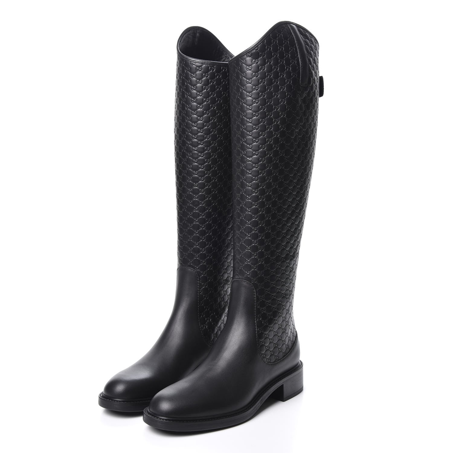 Gucci Microguccissima Knee High Riding Boots 38 Black 3 of 11