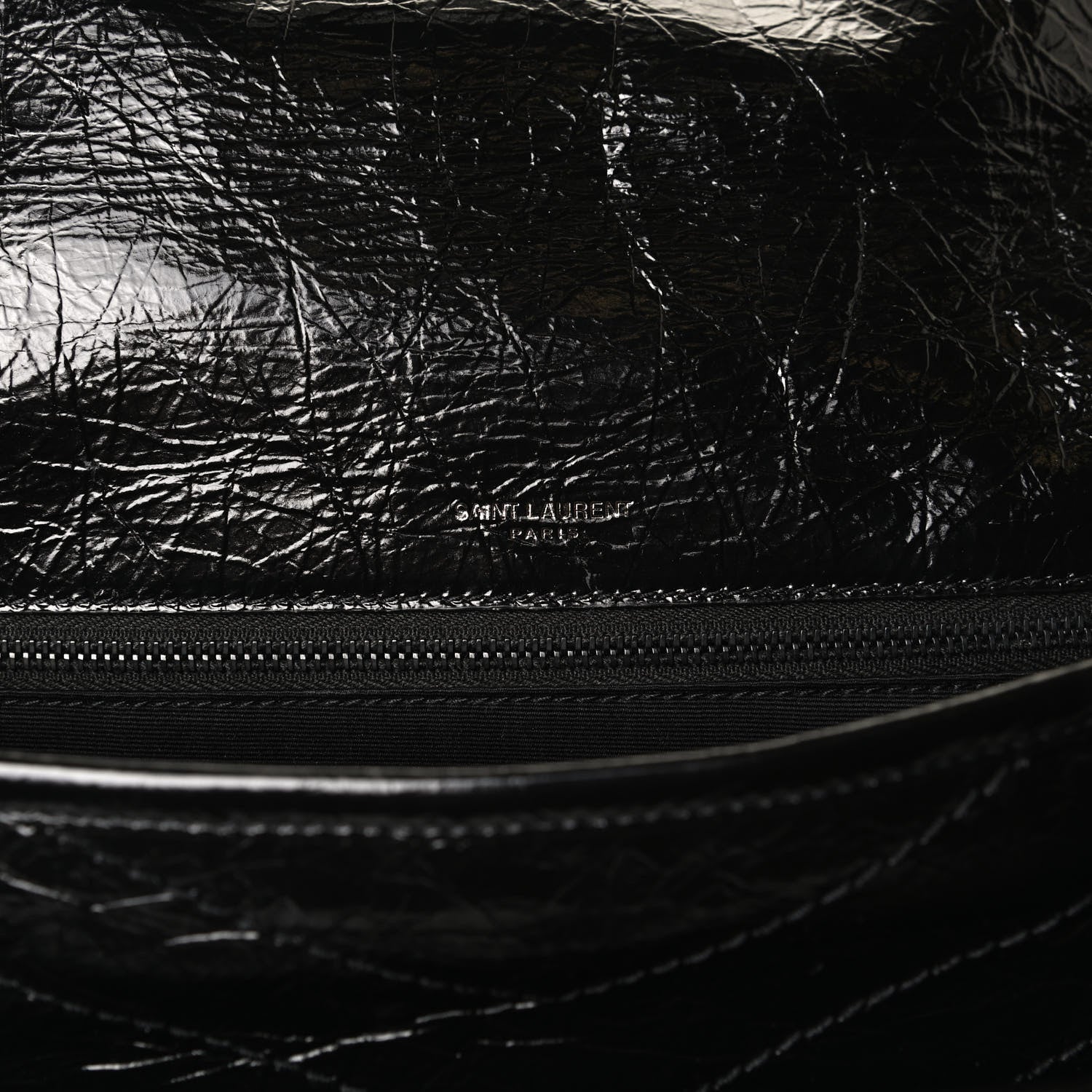 Saint Laurent Crinkled Calfskin Matelasse Monogram Medium Niki Chain Satchel Black 11 of 18