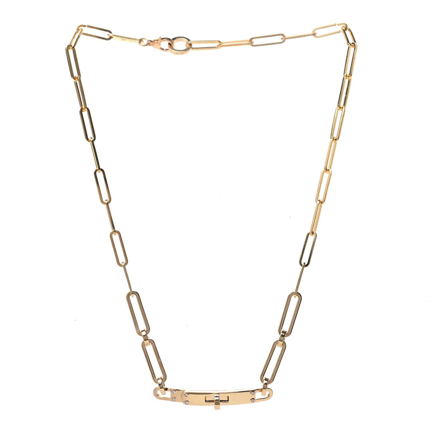 18K Yellow Gold Diamond Kelly Chaine Choker Necklace