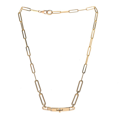 Hermes 18K Yellow Gold Diamond Kelly Chaine Choker Necklace 3 of 5
