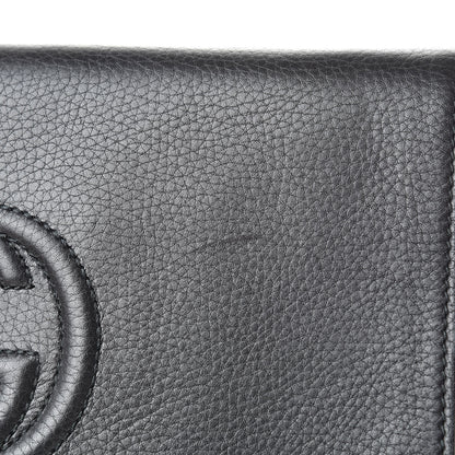 Gucci Pebbled Calfskin Medium Soho Clutch Black 9 of 9