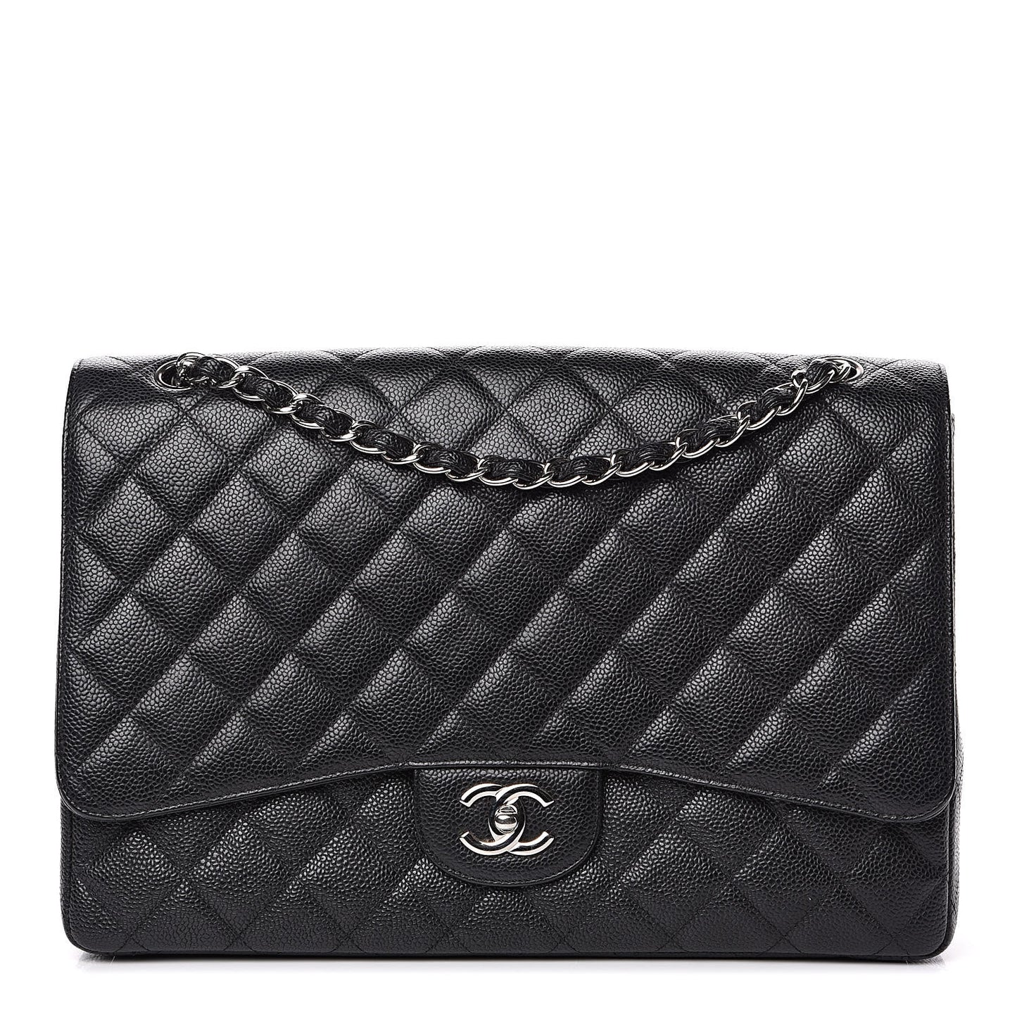 Caviar Quilted Maxi Single Flap Black