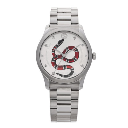 Gucci Stainless Steel 38mm G-Timeless Snake Quartz Watch 1 of 5