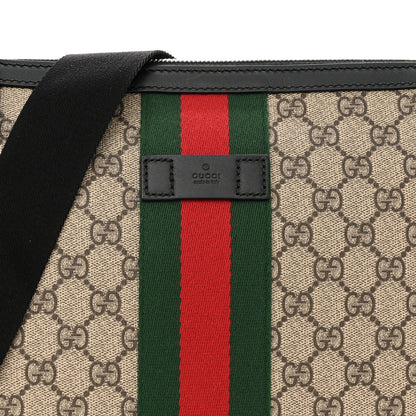 Gucci GG Supreme Monogram Web Messenger Bag Black 7 of 9