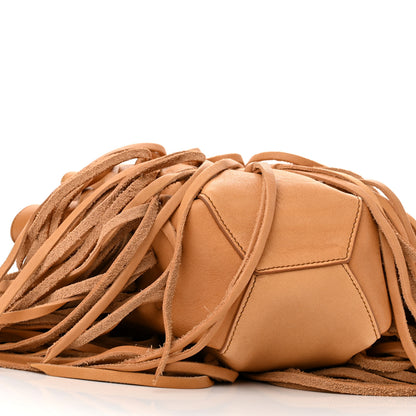 Saint Laurent Calfskin Fringe Monogram Mini Bourse Bucket Bag Tan 9 of 10