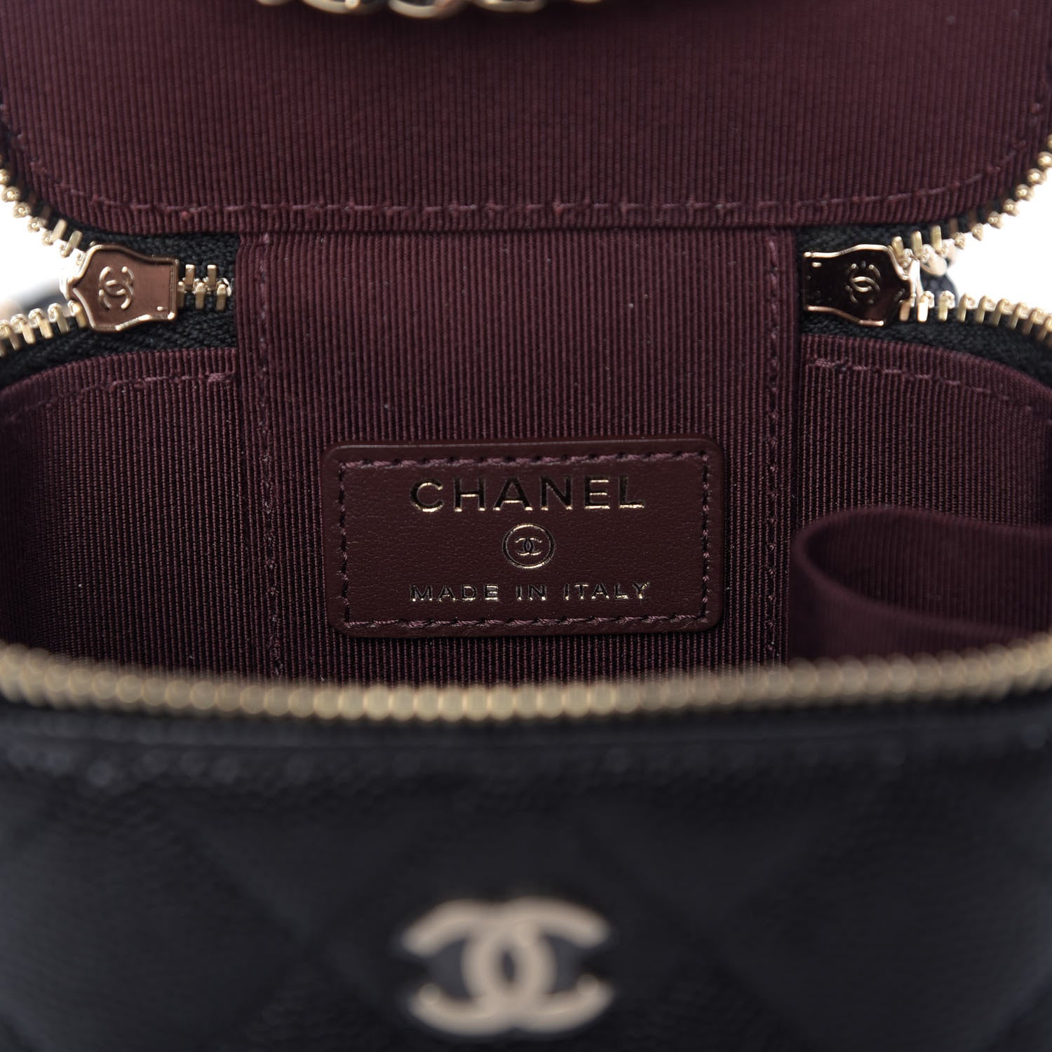 Chanel Caviar Quilted Mini Vanity Case With Chain Black 8 of 10
