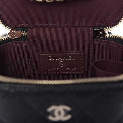 Chanel Caviar Quilted Mini Vanity Case With Chain Black 8 of 10