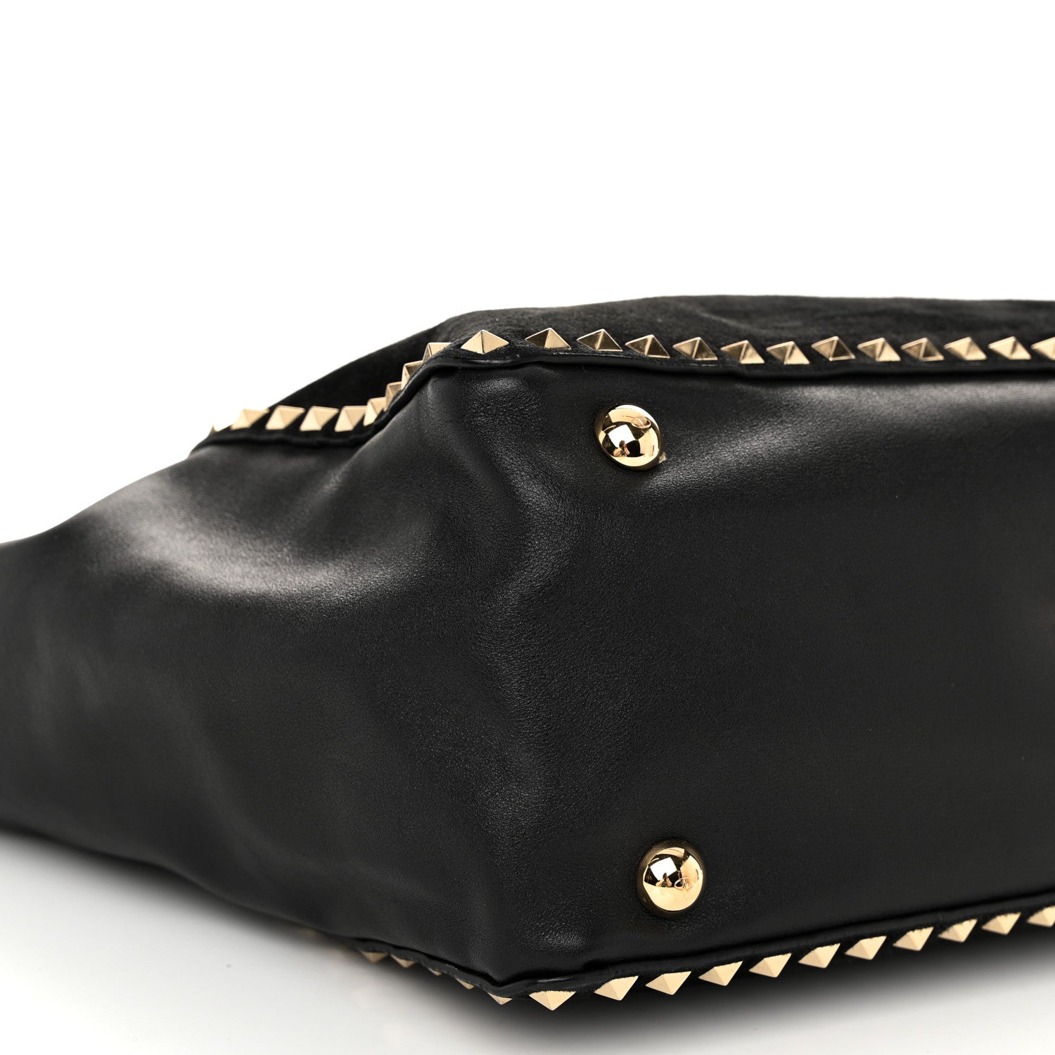 Valentino Garavani Suede Calfskin Medium Rockstud Tote Black 8 of 11