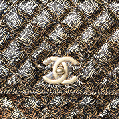 Chanel Metallic Caviar Quilted Small Coco Handle Flap Gold 11 of 11