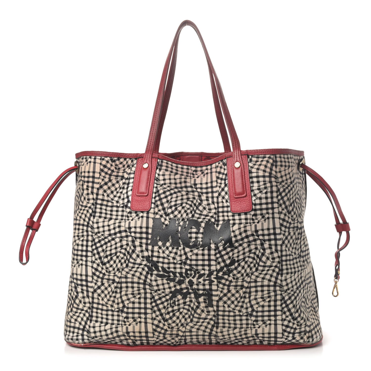 MCM Visetos Large Liz Reversible Shopper Tote Ruby Red 2 of 7