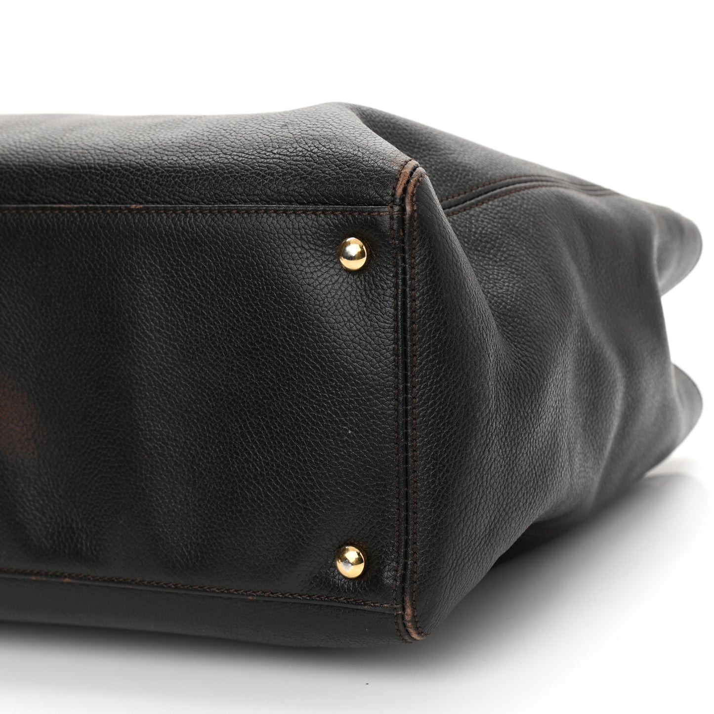 Calfskin Cerf Executive Shopper Tote Black