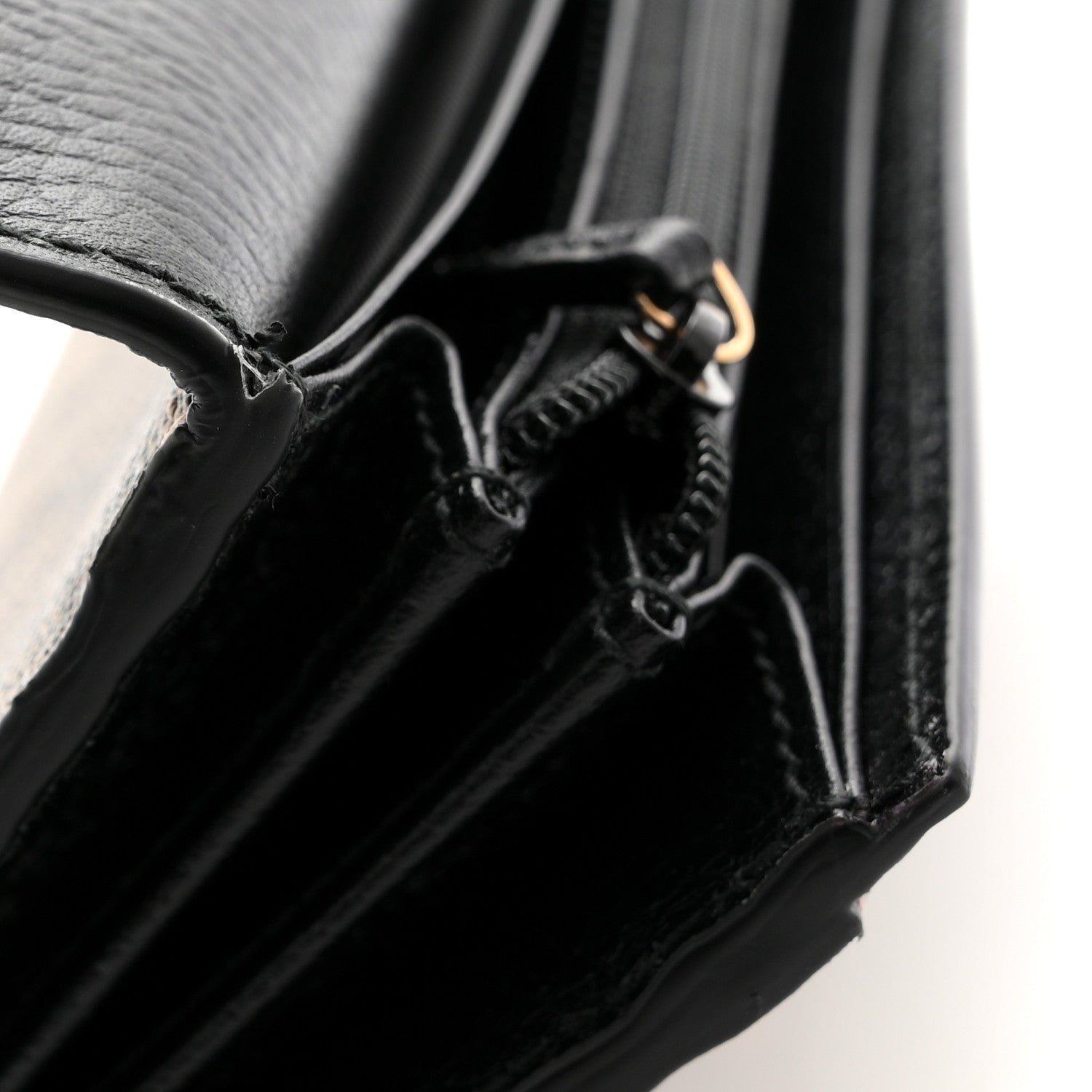 Gucci Dollar Calfskin GG Supreme Monogram GG Marmont Continental Wallet Black Beige Ebony 8 of 9
